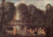 Jean-Antoine Watteau Die Zusammenkunft im Park Germany oil painting artist